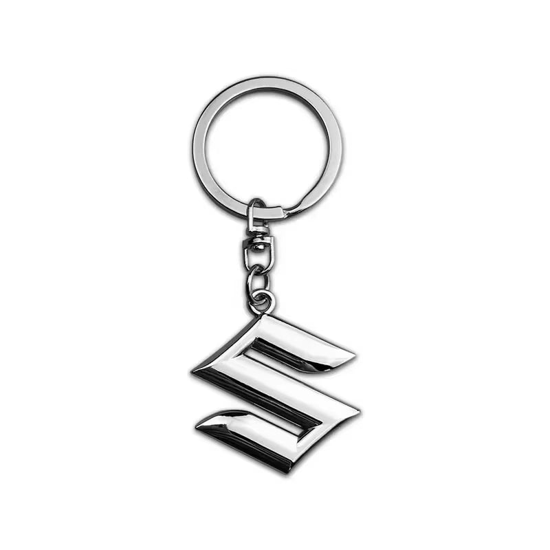 1Pc 3D Metal+Leather Car Styling Keychain for  Grand Swift Jimny Vitara Baleno SX4 Badge Emblem Key Rings Auto Accessories