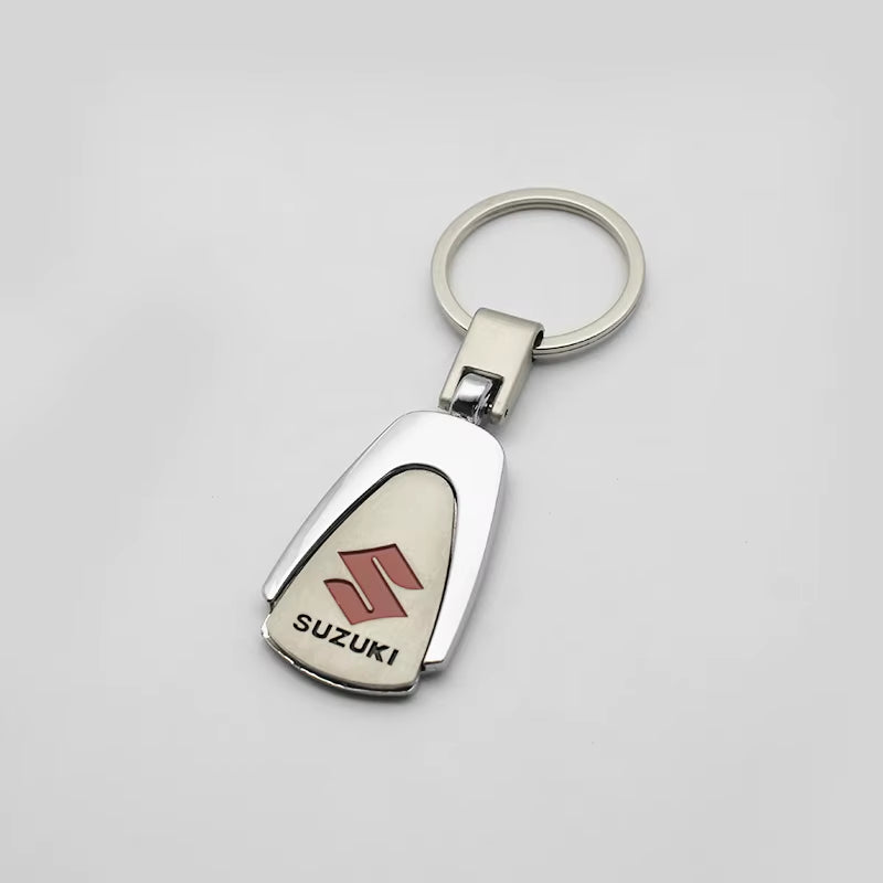 1Pc 3D Metal+Leather Car Styling Keychain for  Grand Swift Jimny Vitara Baleno SX4 Badge Emblem Key Rings Auto Accessories