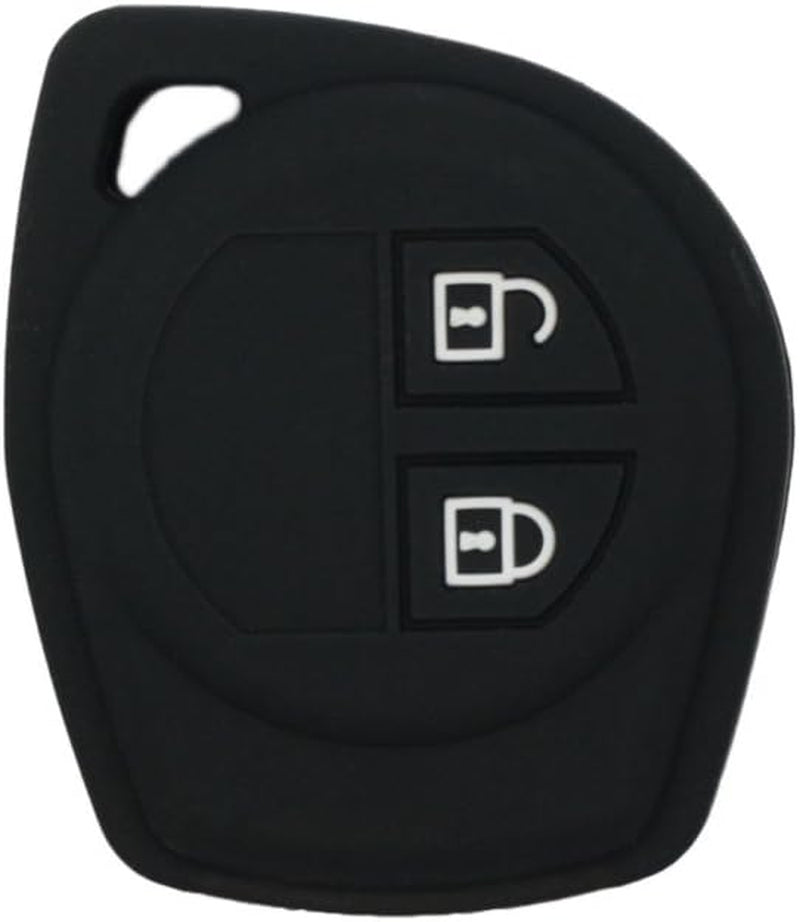Silicone Cover Protector Case Holder Skin Jacket Compatible with SUZUKI 2 Button Remote Key Fob CV4545 Black