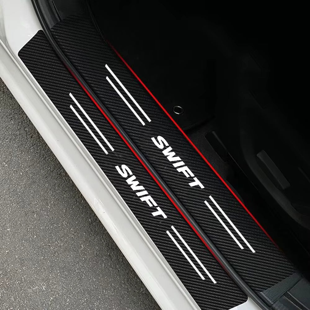Car Door Sill Carbon Fiber Sticker Threshold Side anti Scratch Waterproof Decal for Suzuki Swift