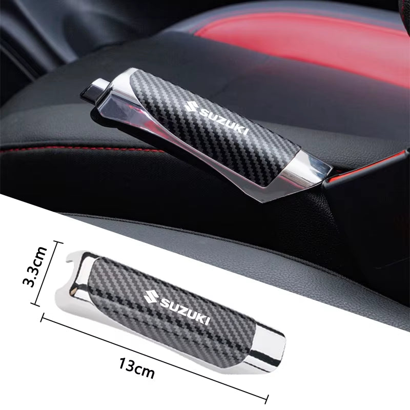 Car Hand Brake Cover Handbrake Grips Protection Cover Carbon Fiber for  SX4 SWIFT Alto Liane Grand Vitara Jimny S-Cross