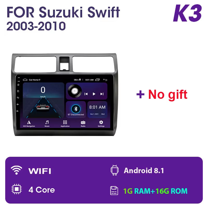 2Din Android 11 Car Stereo Radio Multimidia Video Player Navigation GPS for Suzuki Swift 2003-2010 4G DSP 2 Din Dvd Carplay
