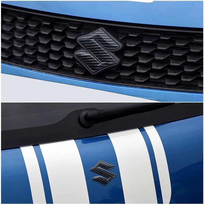 Car Hood Front and Rear Tail Mark ABS Front Grille Logo Rear Compartment Badge Sticker for  Swift ALTO Accessories