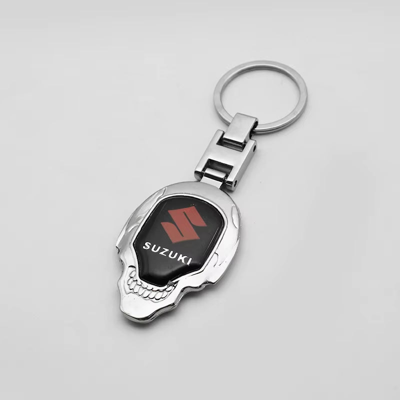 1Pc 3D Metal+Leather Car Styling Keychain for  Grand Swift Jimny Vitara Baleno SX4 Badge Emblem Key Rings Auto Accessories