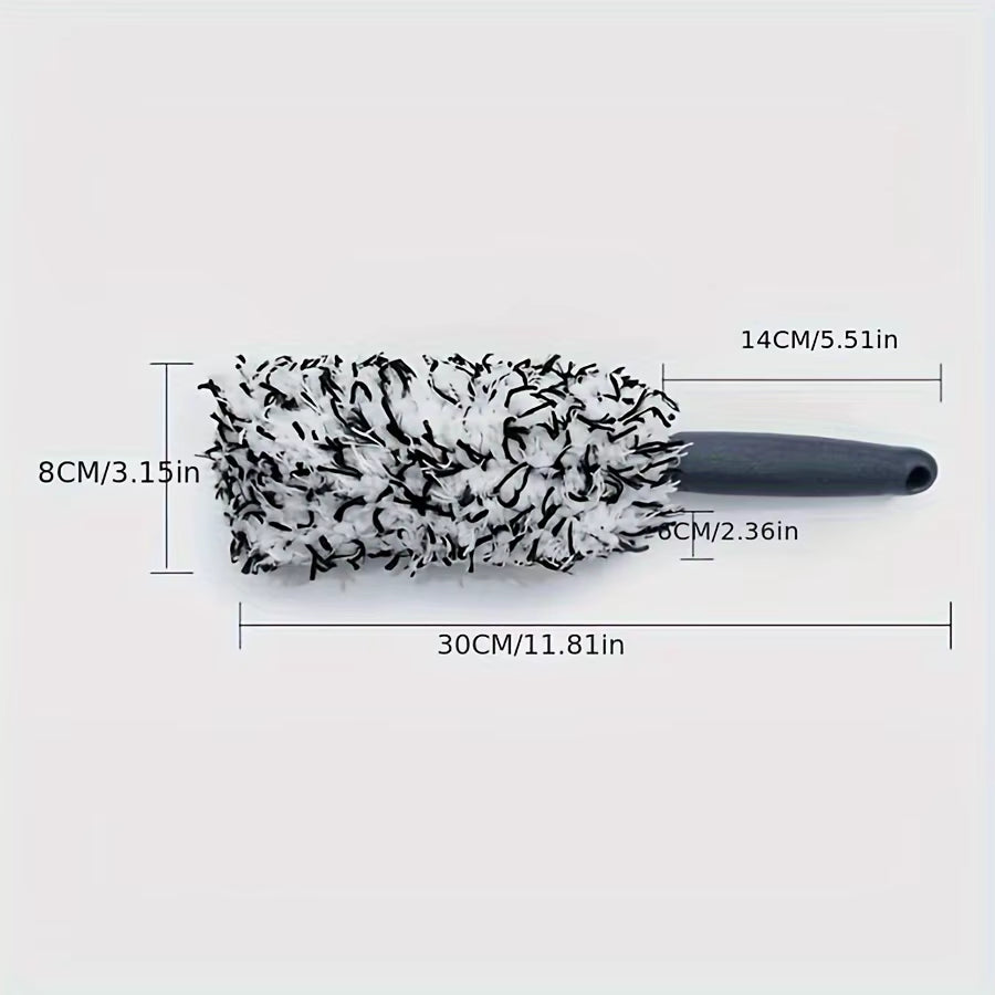 Car Wash Super Brush Plush Premium Wheels Brush Non-Slip Handle Easy to Cleaning Rims Spokes Wheel Barrel Car Detailing