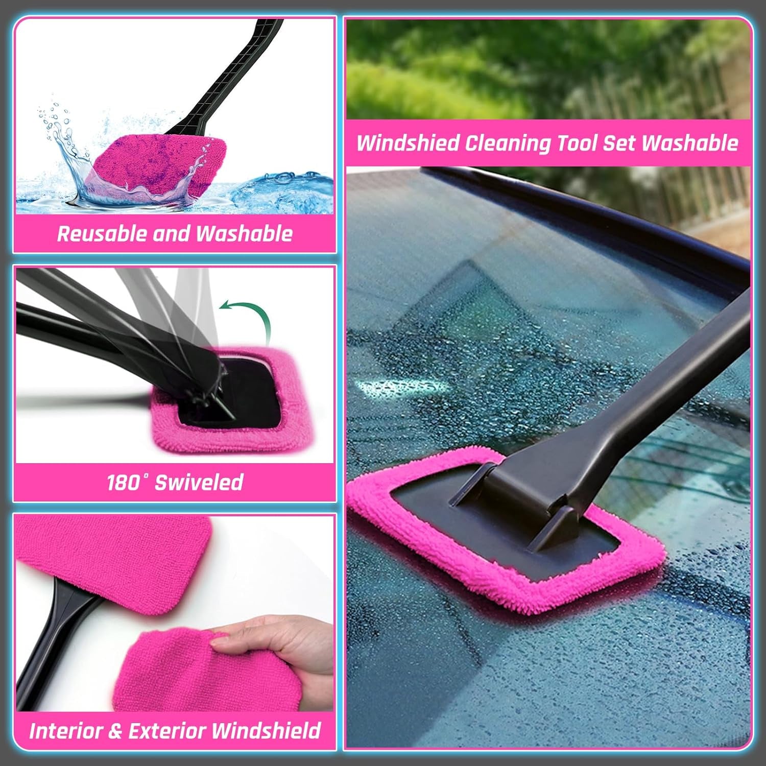 47PCS Car Detailing Kit Interior Cleaner, Car Cleaning Supplies with High Power Car Vacuum Cleaner,Auto Detailing Kit,Car Wash Kit with Bucket Detailing Brush Set, Pink Car Accessories for Women