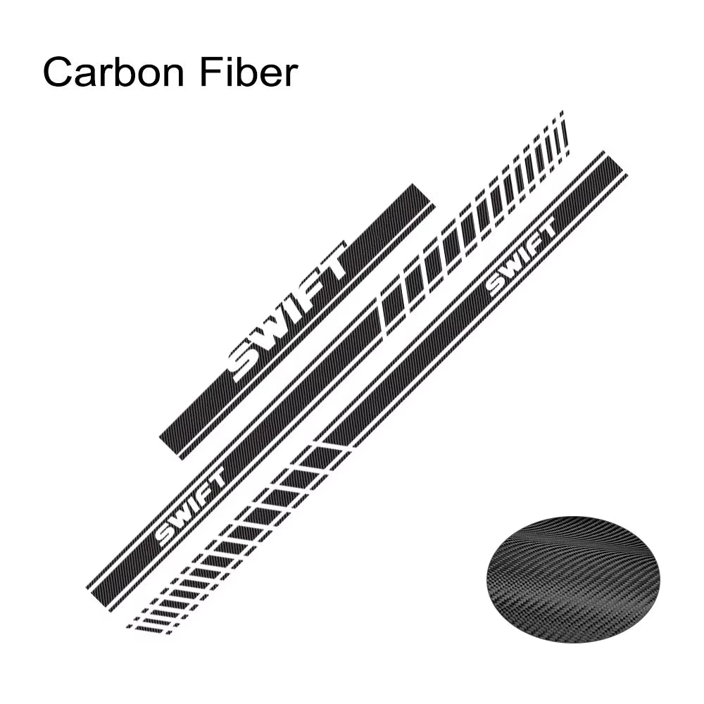 1Set Car Side Door Skirts Stickers for SUZUKI SWIFT Hood Bonnet Engine Cover Vinyl Film Decals Tuning Auto Accessories
