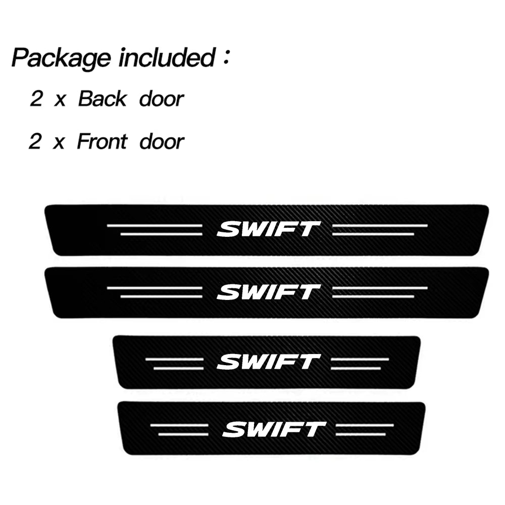 Car Door Sill Carbon Fiber Sticker Threshold Side anti Scratch Waterproof Decal for Suzuki Swift
