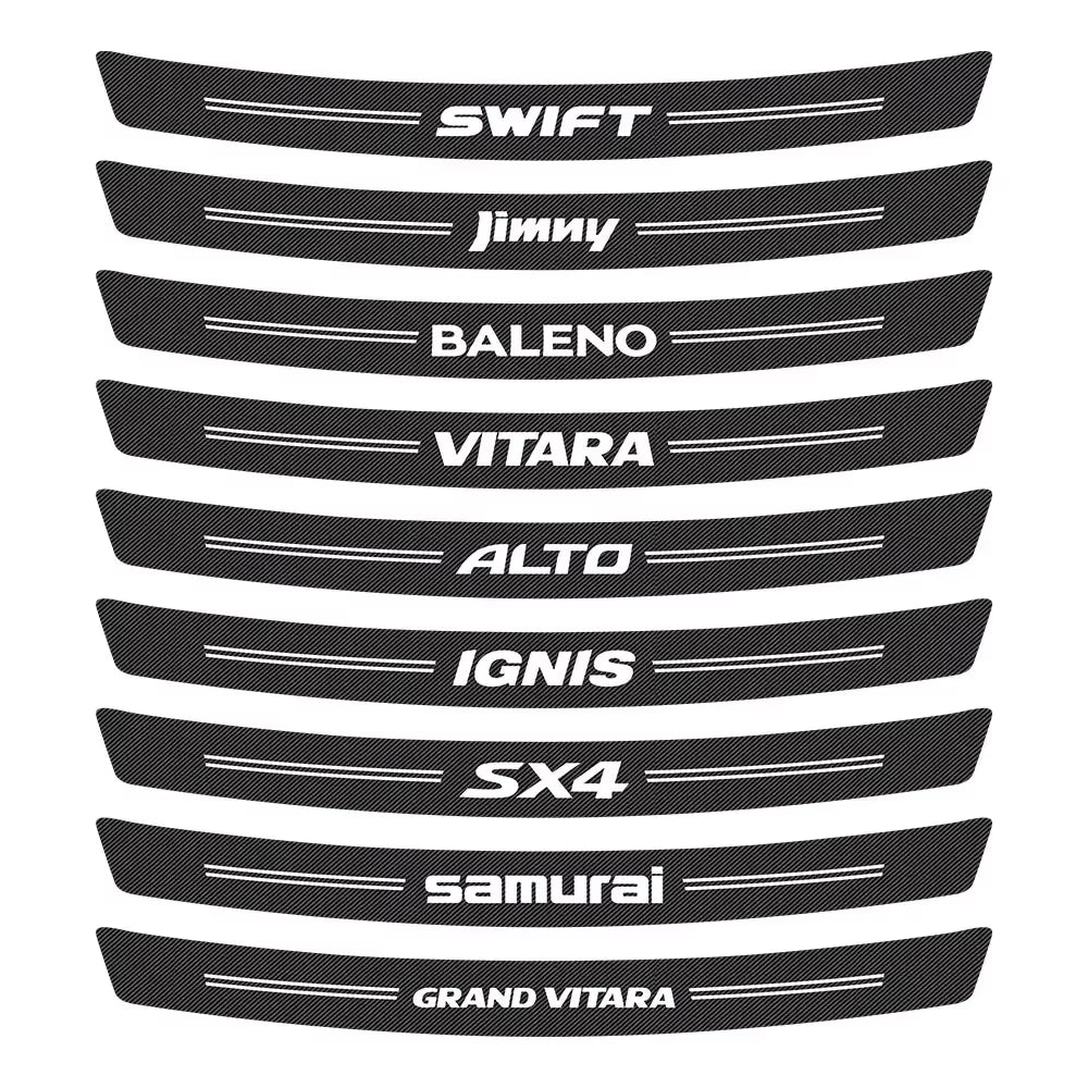 Rear Bumper Trunk Carbon Fiber Stickers for Suzuki Swift Jimny Baleno Vitara Alto Ignis SX4 Samurai Grand Vitara Car Accessories