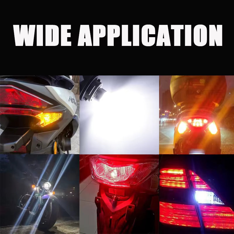 2Pcs 12W Transparent LED COB T20 7440 W21W Canbus Reverse Light W21/5W 7443 LED Bulb Motorcycles Car Brake Turn Signal Light