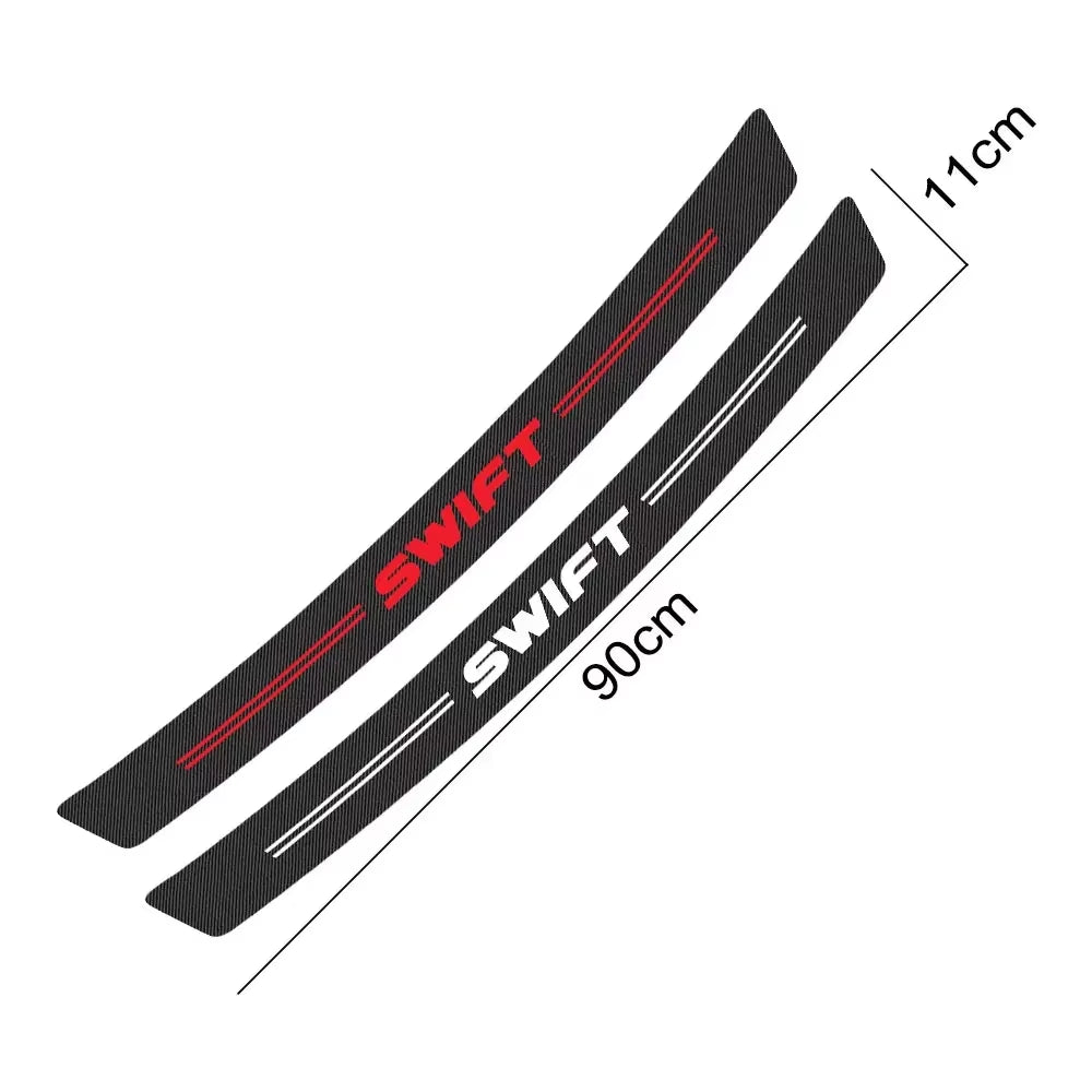Rear Bumper Trunk Carbon Fiber Stickers for Suzuki Swift Jimny Baleno Vitara Alto Ignis SX4 Samurai Grand Vitara Car Accessories
