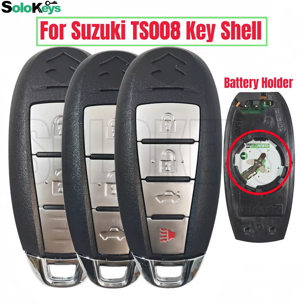 SOLOKEYS FCCID:TS008 for Suzuki SX4 Swift Vitara Smart Remote Key Replacement Shell 3/4 Button with LOGO