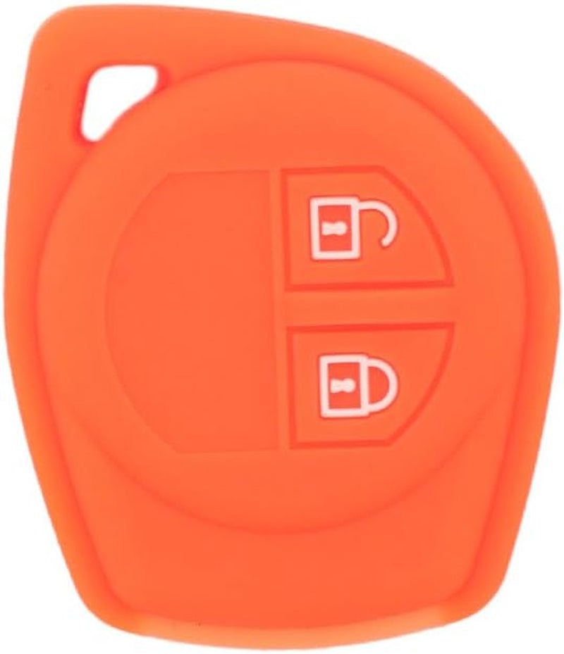 Silicone Cover Protector Case Holder Skin Jacket Compatible with SUZUKI 2 Button Remote Key Fob CV4545 Orange