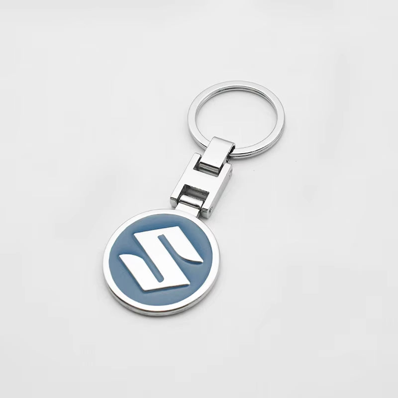 1Pc 3D Metal+Leather Car Styling Keychain for  Grand Swift Jimny Vitara Baleno SX4 Badge Emblem Key Rings Auto Accessories