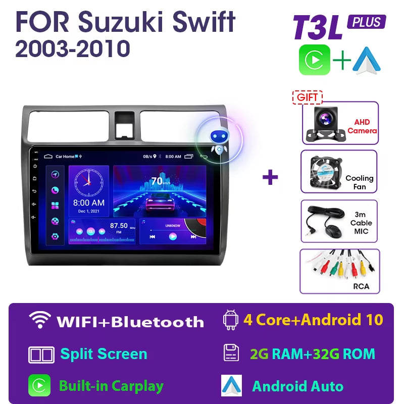 2Din Android 11 Car Stereo Radio Multimidia Video Player Navigation GPS for Suzuki Swift 2003-2010 4G DSP 2 Din Dvd Carplay