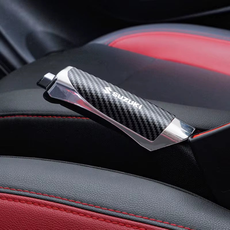 Car Hand Brake Cover Handbrake Grips Protection Cover Carbon Fiber for  SX4 SWIFT Alto Liane Grand Vitara Jimny S-Cross