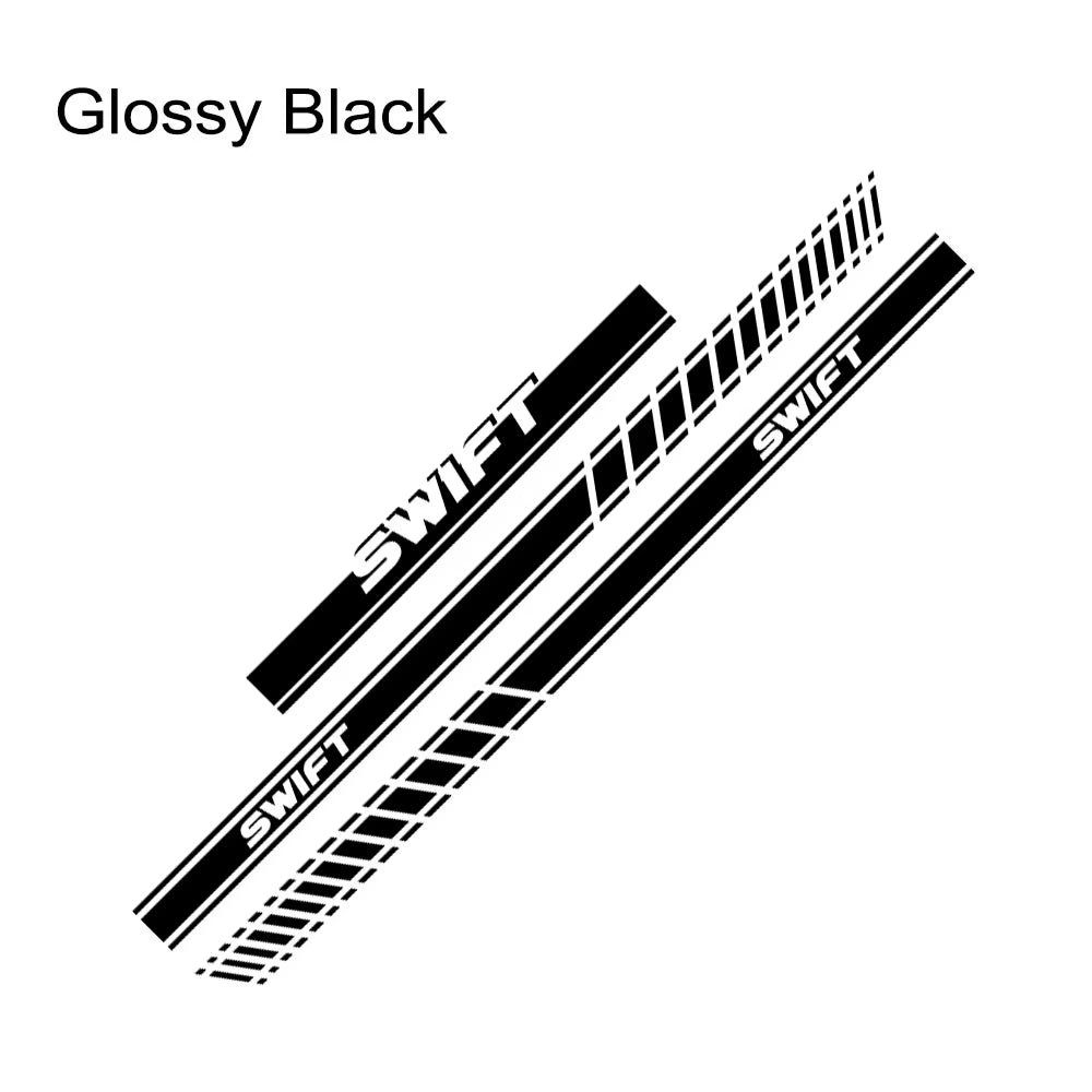 1Set Car Side Door Skirts Stickers for SUZUKI SWIFT Hood Bonnet Engine Cover Vinyl Film Decals Tuning Auto Accessories