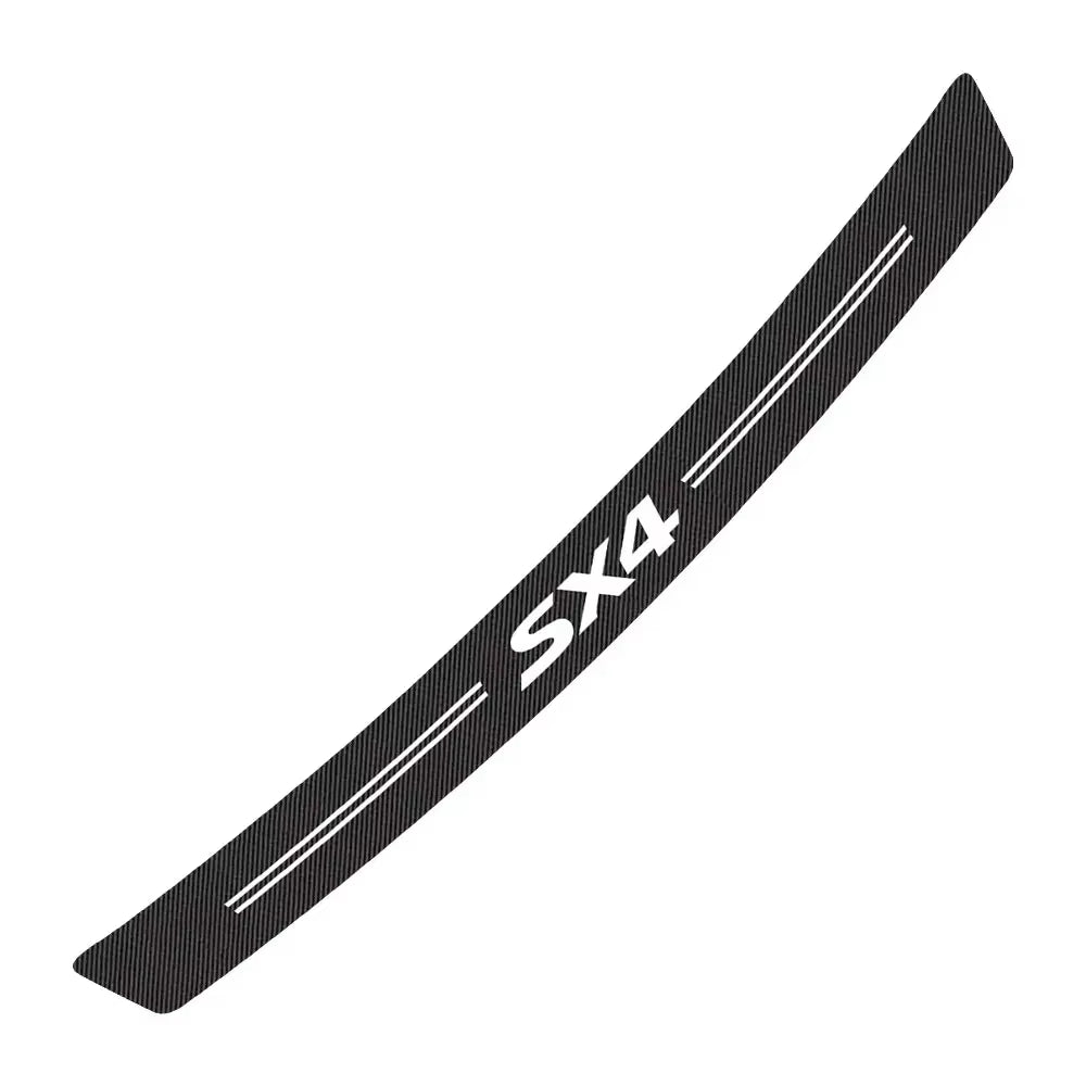 Rear Bumper Trunk Carbon Fiber Stickers for Suzuki Swift Jimny Baleno Vitara Alto Ignis SX4 Samurai Grand Vitara Car Accessories